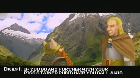 Dwarf Threatens the Elf