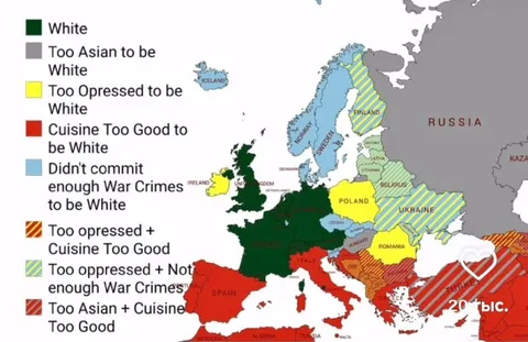 Europe Too White Map