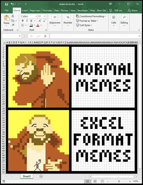 Normal Memes vs Excel Format Memes