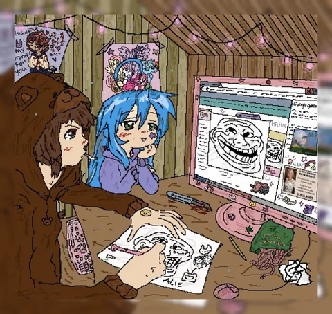 Anime Girls Discover Trollface
