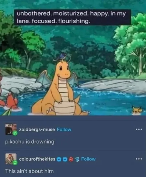 Unbothered While Pikachu Drowns