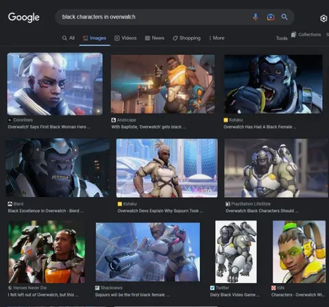 Black Characters in Overwatch Search