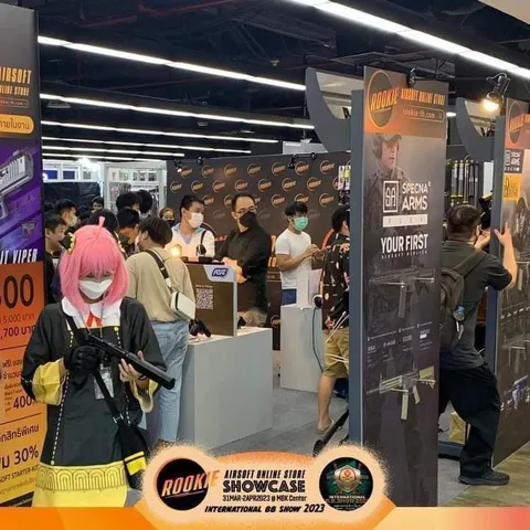Pink-Haired Airsoft Cosplayer at Expo