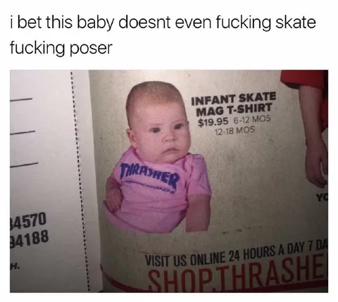 Baby Skateboarding Poser