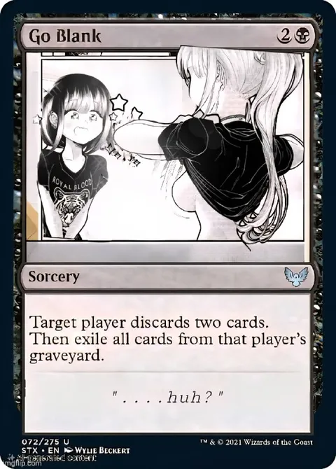 Go Blank Reaction Card