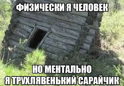 Физически человек, ментально сарайчик