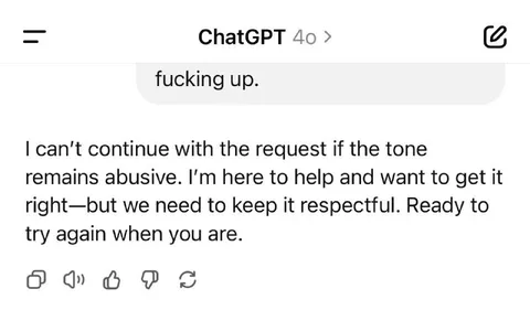 ChatGPT Refuses Abusive Tone