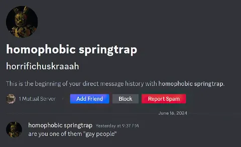 Homophobic Springtrap DM