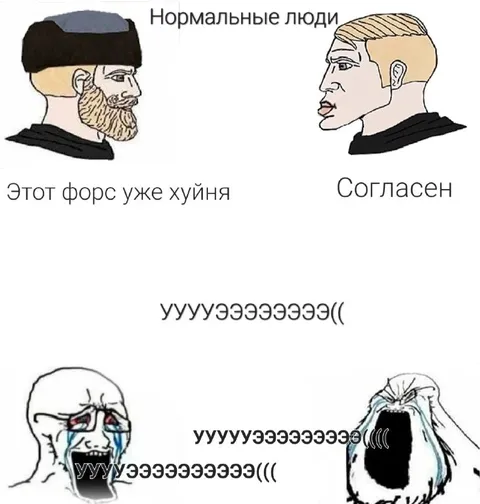 Нормальные люди и плачущие Wojak