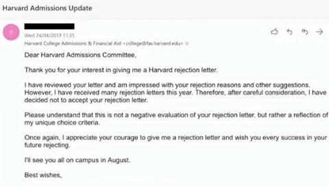 Harvard Rejection Letter Response