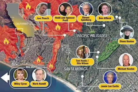 Celebrity Wildfire Evacuation Map