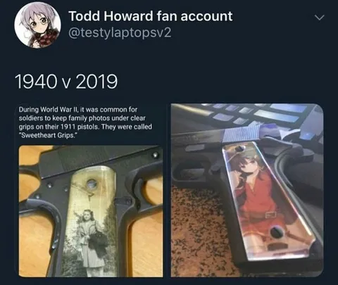 1940 v 2019 Sweetheart Grips
