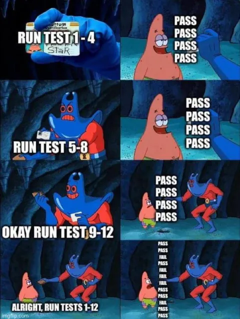 Patrick Runs All The Tests