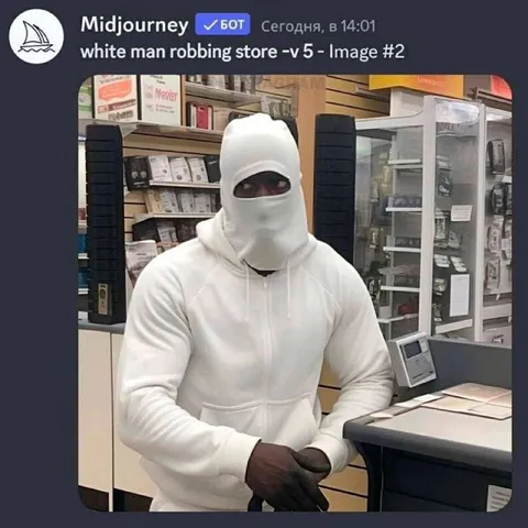 White Man Robbing a Store