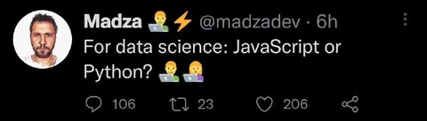 JavaScript or Python for Data Science
