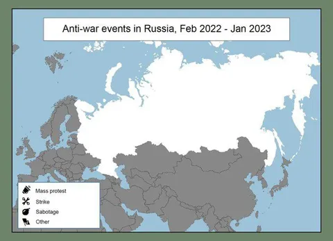 Anti-War Events in Russia Map