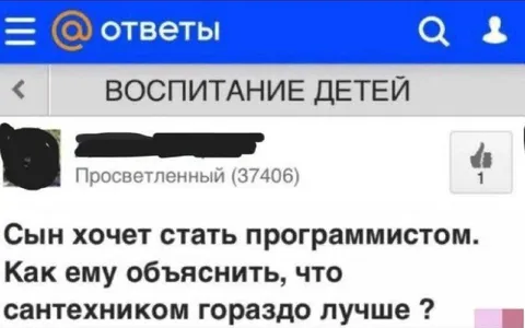 Сантехник лучше программиста