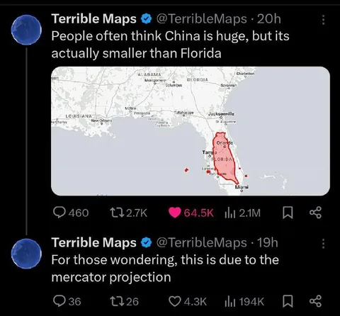 China Smaller Than Florida