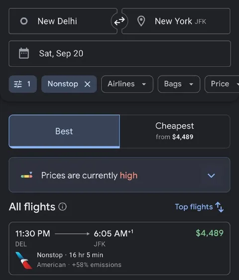 Sixteen-Hour Flight to New York