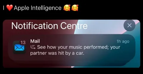 Apple Intelligence Notification Fail