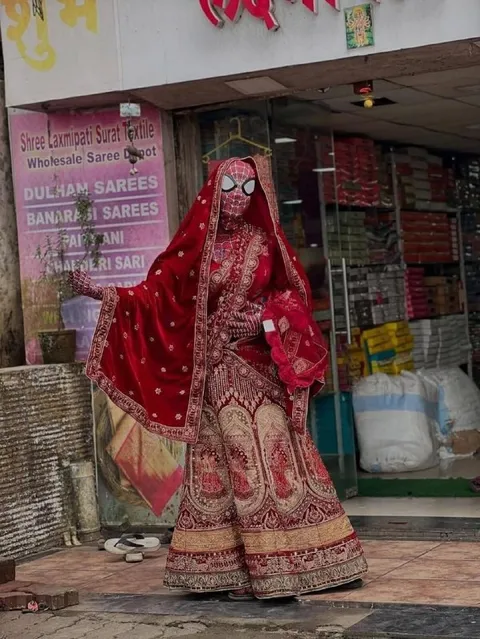 Spider-Man in a Red Sari