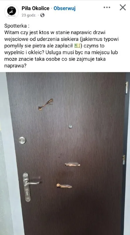 Drzwi po pomyleniu piętra