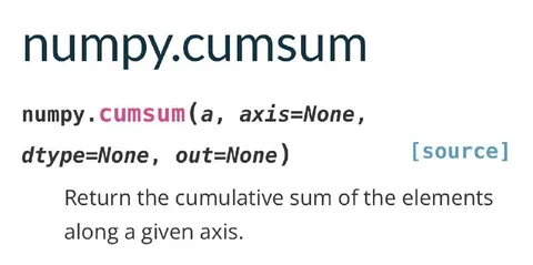 NumPy Cumulative Sum Documentation
