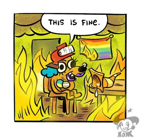 This Is Fine Dog in Fire