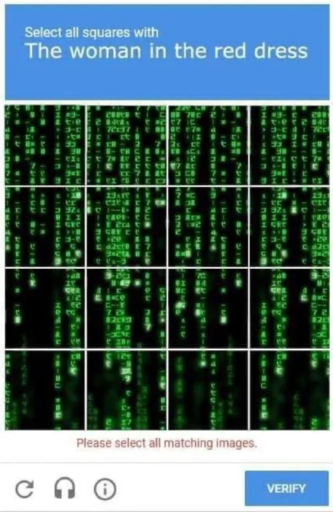 Woman in the Red Dress CAPTCHA