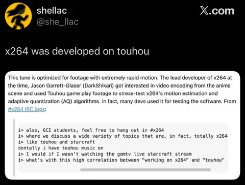x264 Was Developed on Touhou