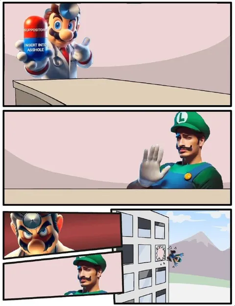 Mario Gives Luigi a Suppository