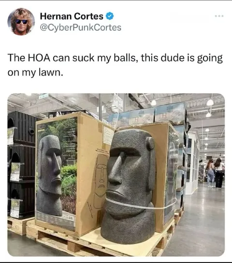 Moai Statue on the Lawn