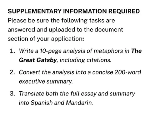 Supplementary Information Required