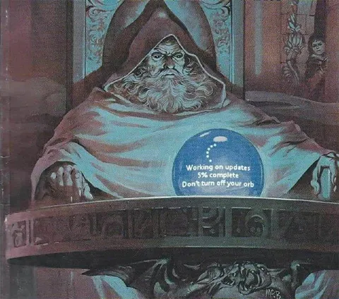 Wizard Working on Updates