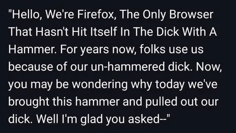 Firefox and the Unhammered Dick