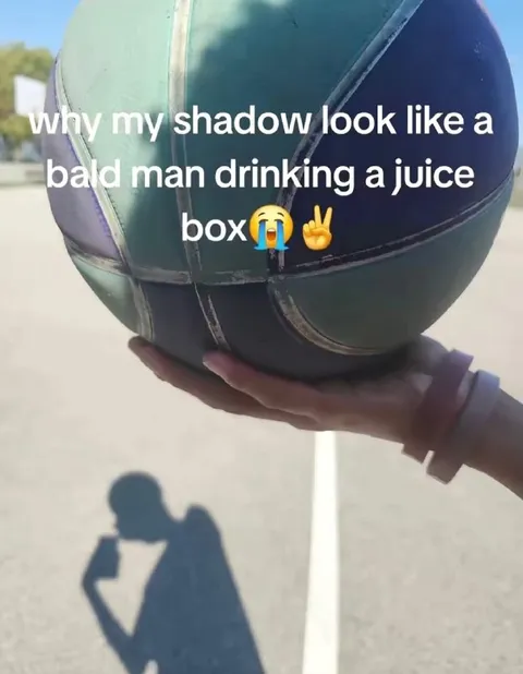 Bald Man Drinking Juice Shadow