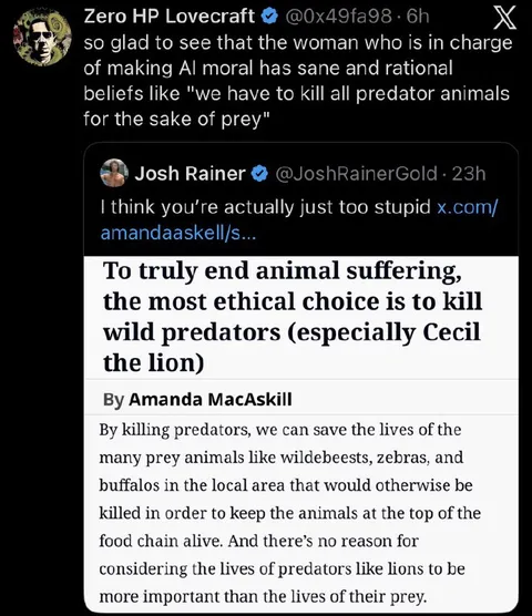 The Most Ethical Choice Is Killing Predators