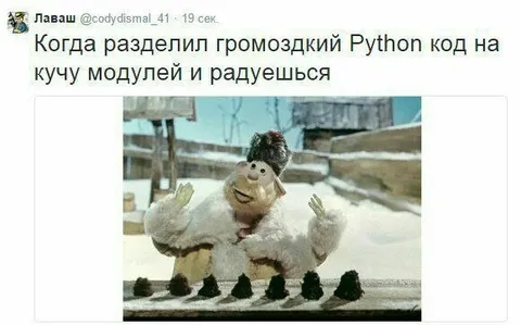 Когда разделил огромный Python-код