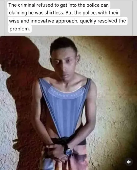 Criminal Refuses to Wear a Shirt