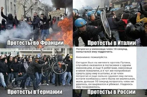 Протесты в разных странах