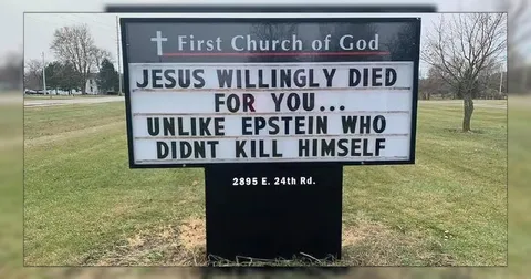 Church Sign Epstein Joke