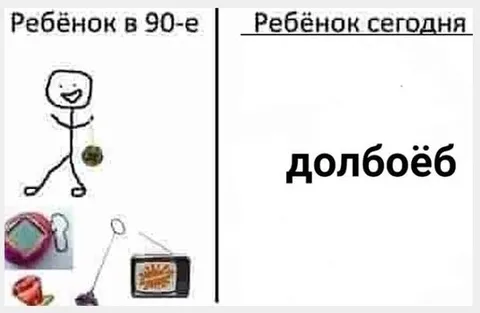 Ребёнок в 90-е и сегодня