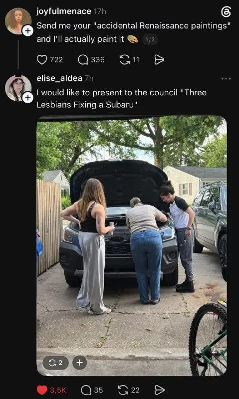 Three Lesbians Fixing a Subaru