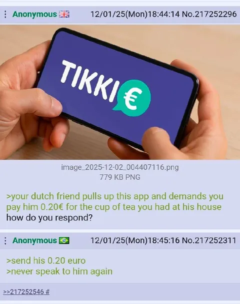 Dutch Friend Charges for Tea