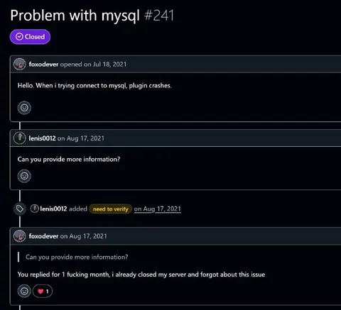 MySQL Issue Takes One Month
