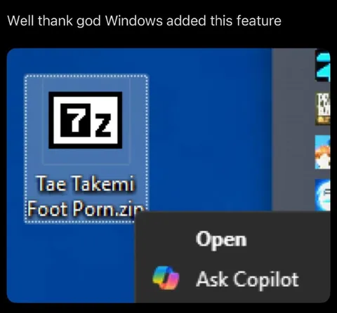 Windows Asks Copilot About Foot Porn