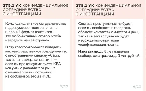 Конфиденциальное сотрудничество с иностранцами