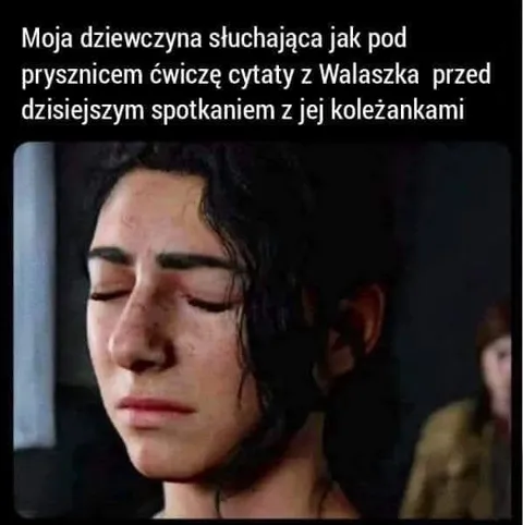 Dziewczyna słucha cytatów Walaszka