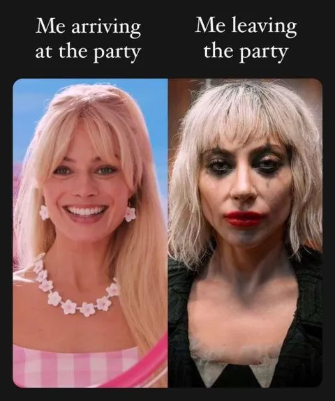 Me Arriving vs Leaving the Party