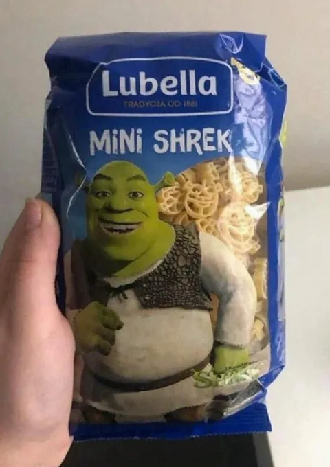 Mini Shrek w makaronie